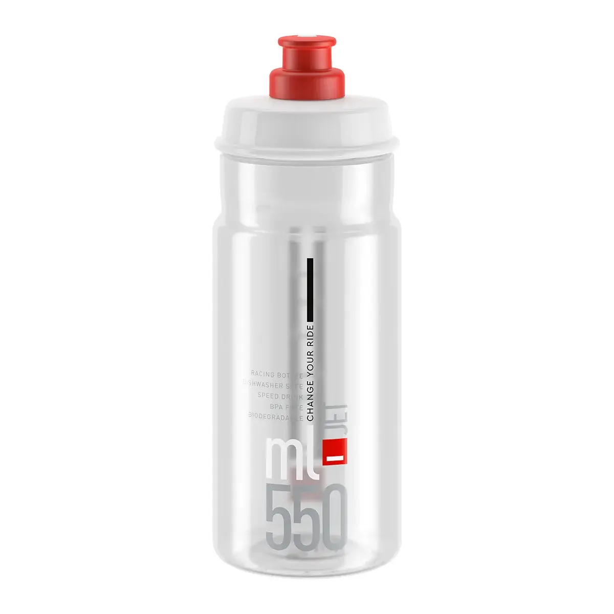 Elite Fietsbidon Elite Jet 22' transparant/rood logo