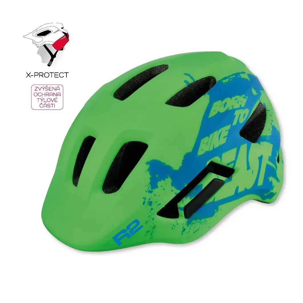 R2 Fietshelm R2 PULSE neon groen, blauw