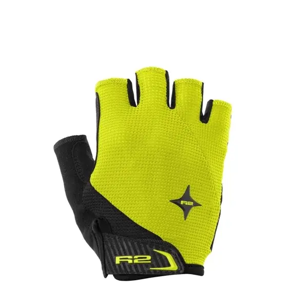Fietshandschoenen R2 Ribbon 2.0 zwart, neon geel