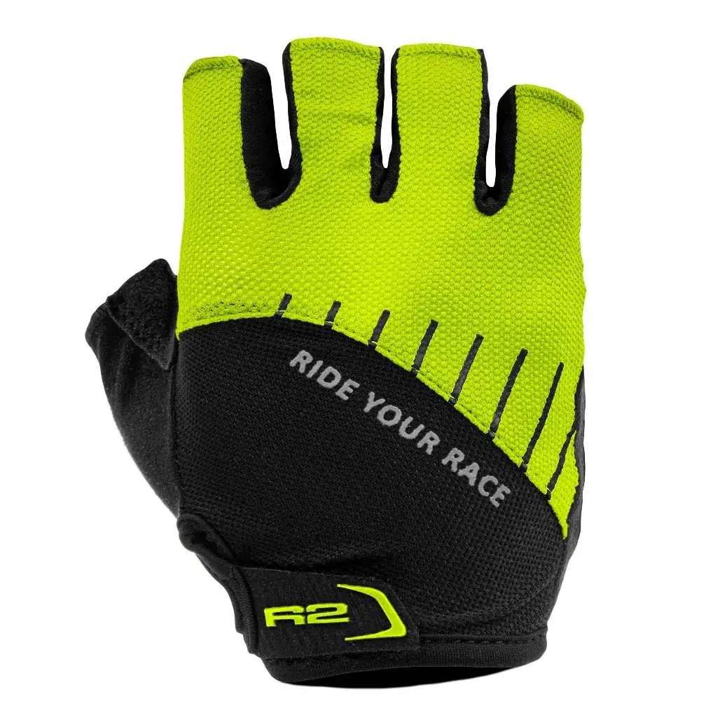 R2 Fietshandschoenen R2 Vouk zwart, neon geel