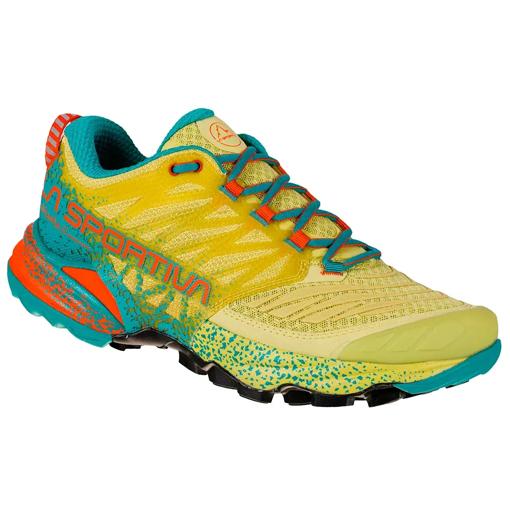 Dames hardloopschoen La Sportiva Akasha II green banana/lagoon
