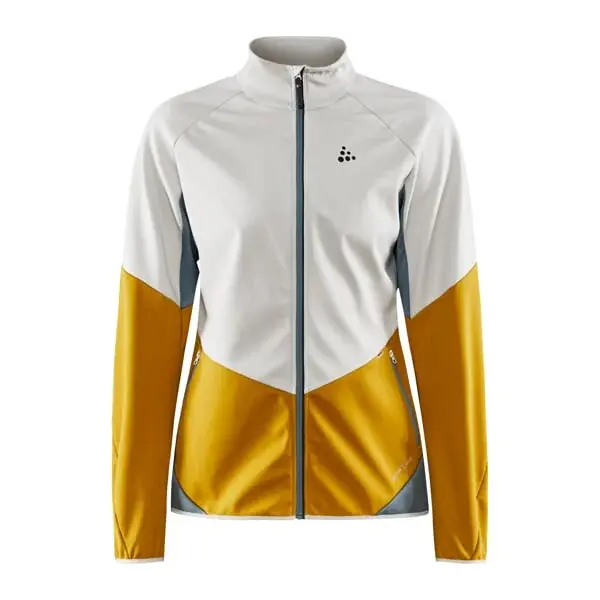 Craft Dames softshelljas Craft Glide lichtgrijs met geel
