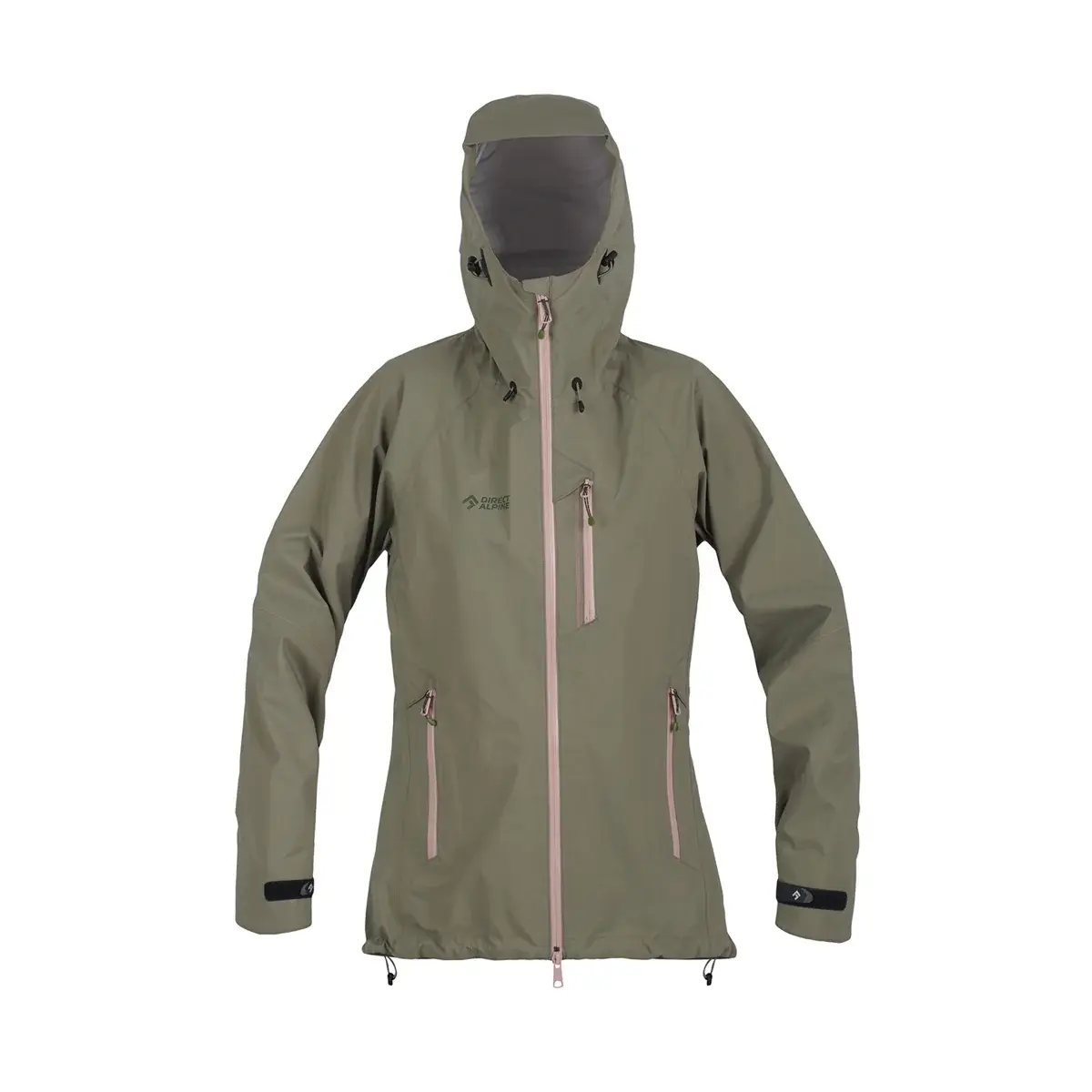 Dames waterdichte hardshelljas Direct Alpine Talung Lady 1.0 khaki/coral