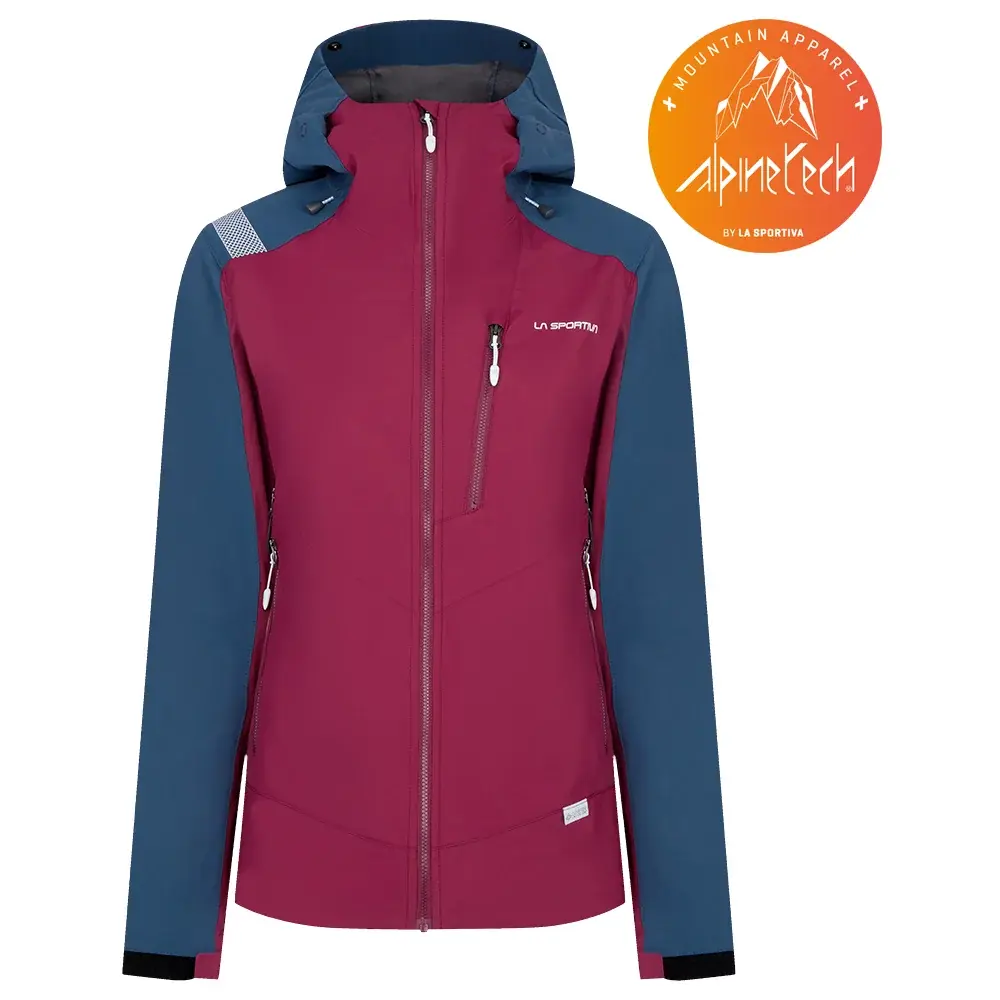 Damesjas La Sportiva ALPINE GUIDE SOFTSHELL JACKET red plum/opal
