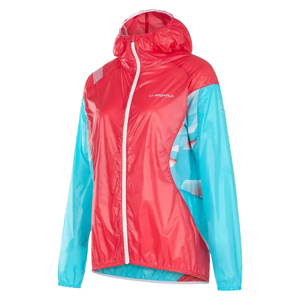 Damesjas La Sportiva Briza Windbreaker hibiscus/malibu blue