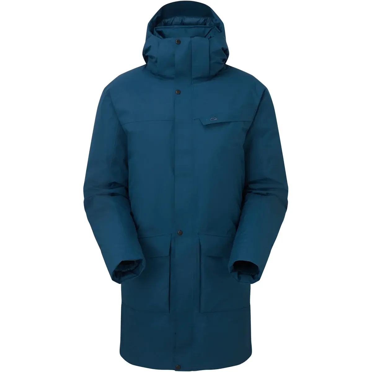Mountain Equipment Dames lange donsjas Mountain Equipment W's Altai Parka Majolica blue