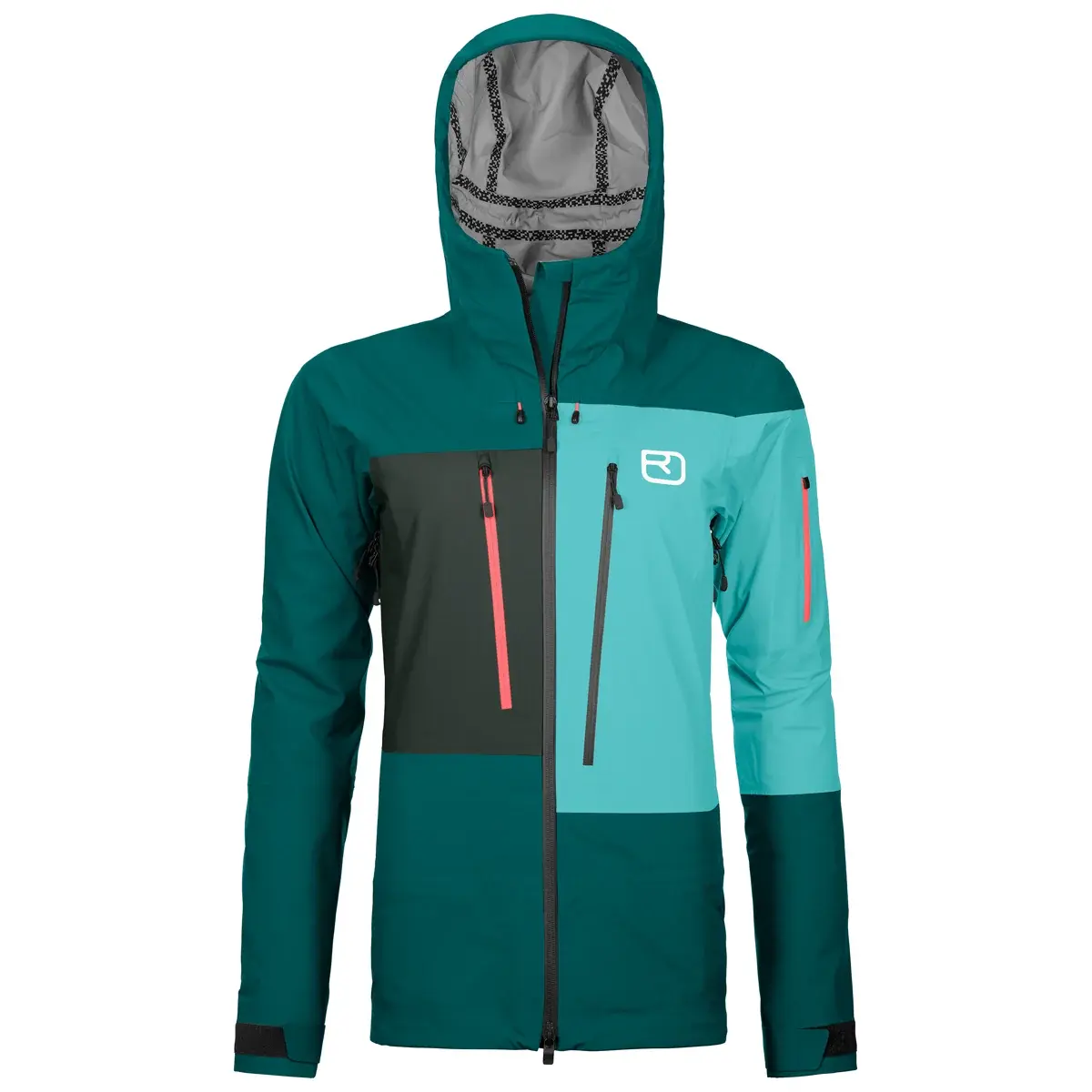 Ortovox Dames freeridejas Ortovox 3L Deep Shell Pacific green