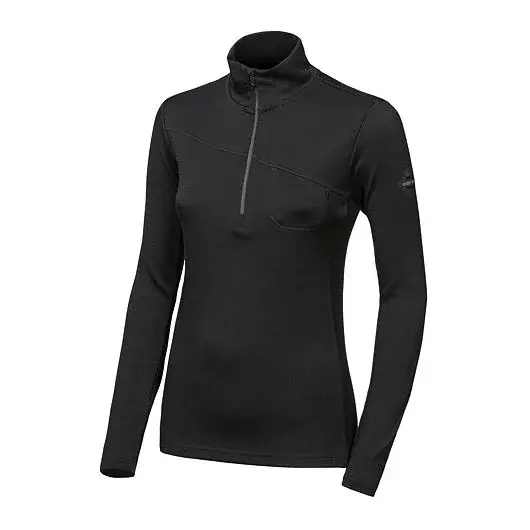 Sensor Damestrui met lange mouwen Sensor MERINO EXTREME UP zip zwart