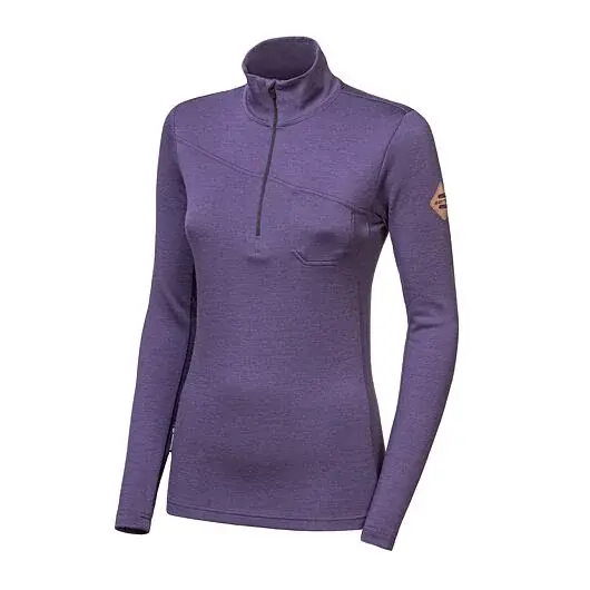 Sensor Damestrui met lange mouwen Sensor MERINO EXTREME UP zip grape purple