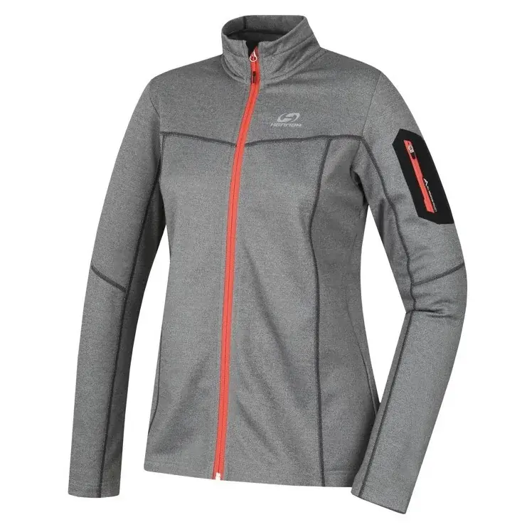 Hannah Dames ademende trui met rits Hannah Thea light gray mel (coral)