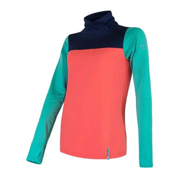 Sensor Dames functionele trui Sensor Coolmax Thermo koraal/lichtgroen/donkerblauw