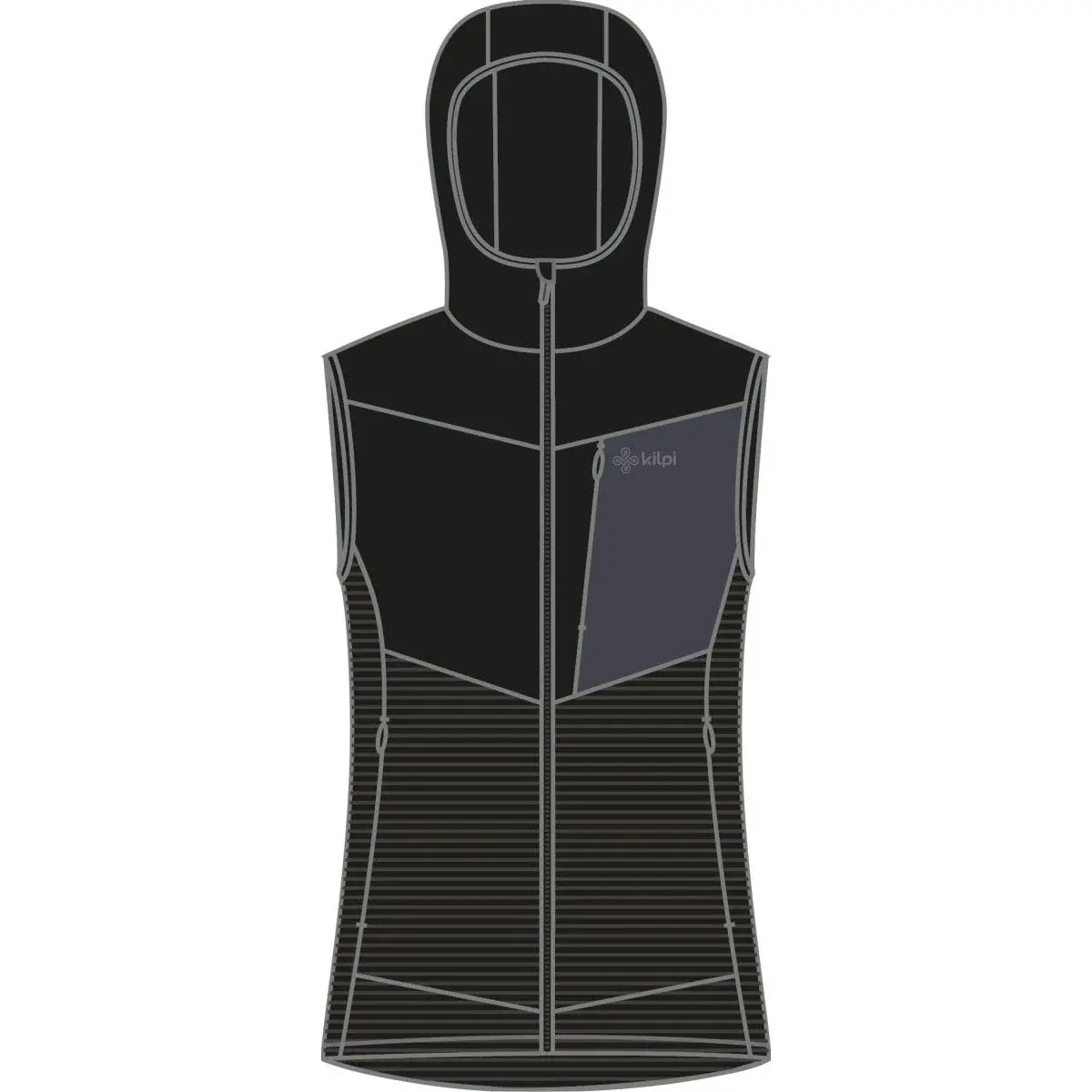 Kilpi Dames sportbodywarmer Kilpi Lenia-W zwart