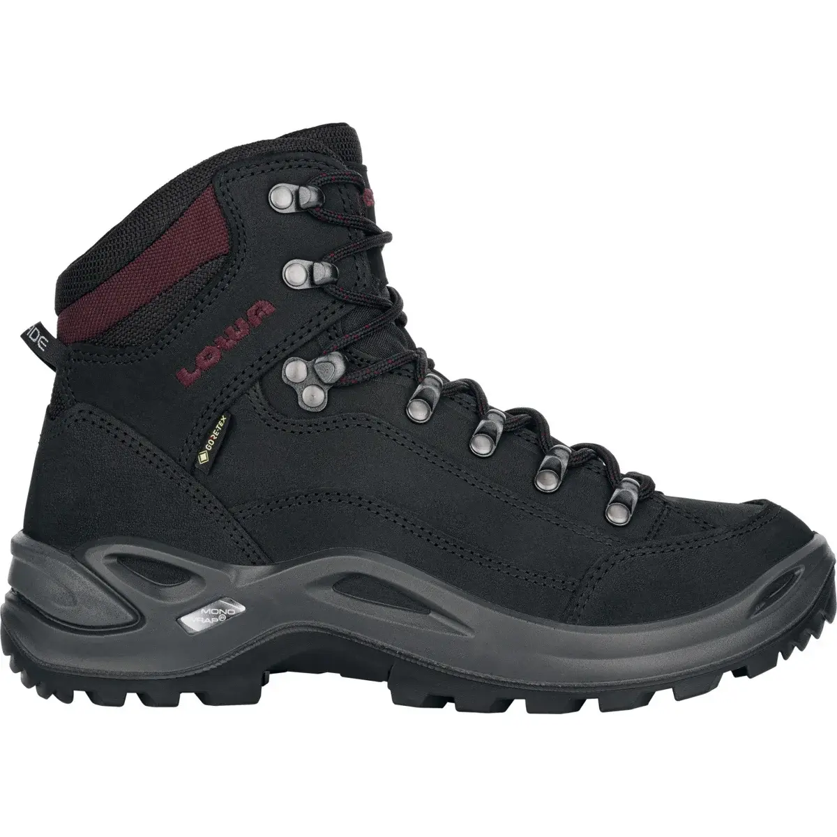 Damesschoenen Lowa Renegade GTX Mid Black / Burgundy
