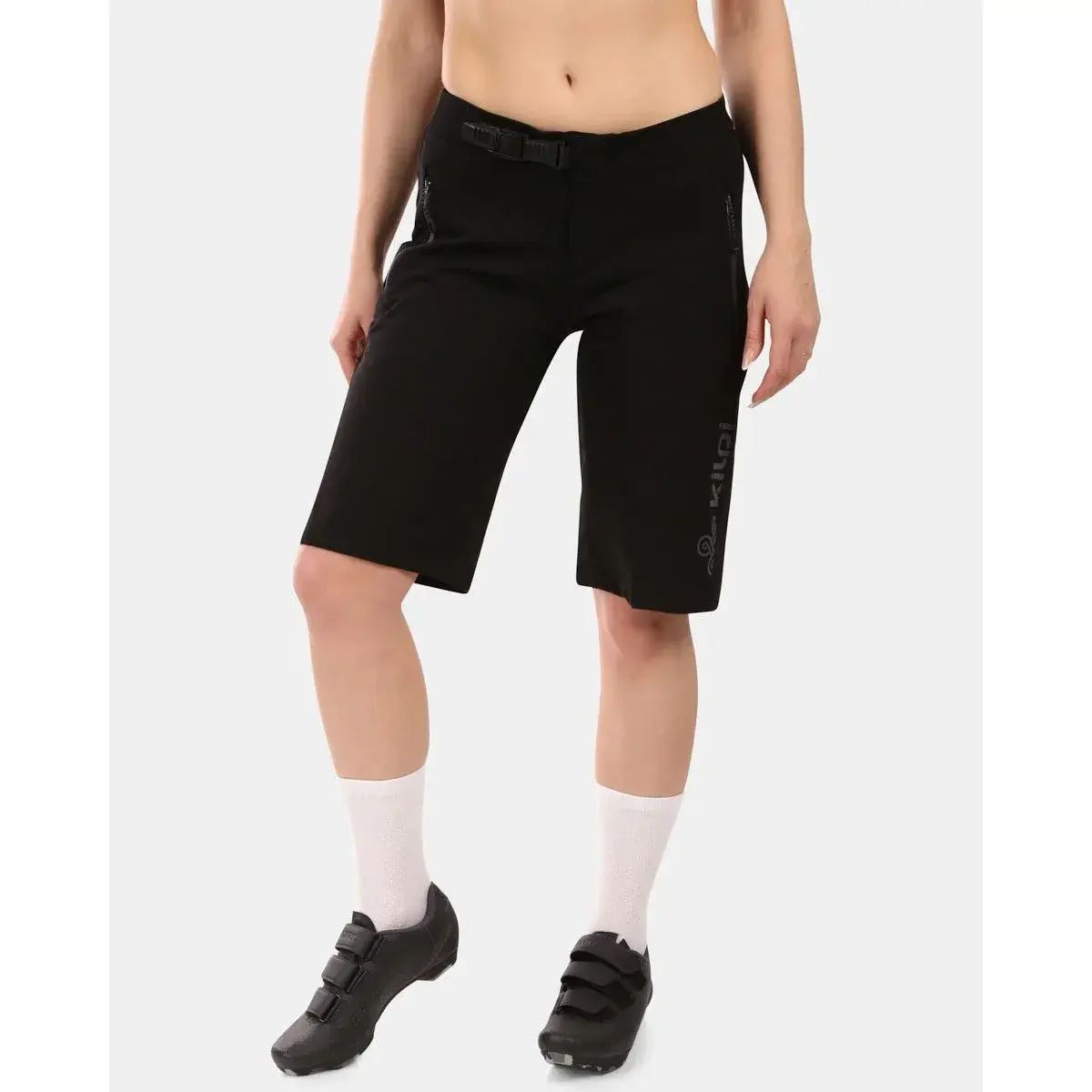 Dames korte fietsbroek Kilpi HIXON-W 2v1 voor mountainbiken zwart