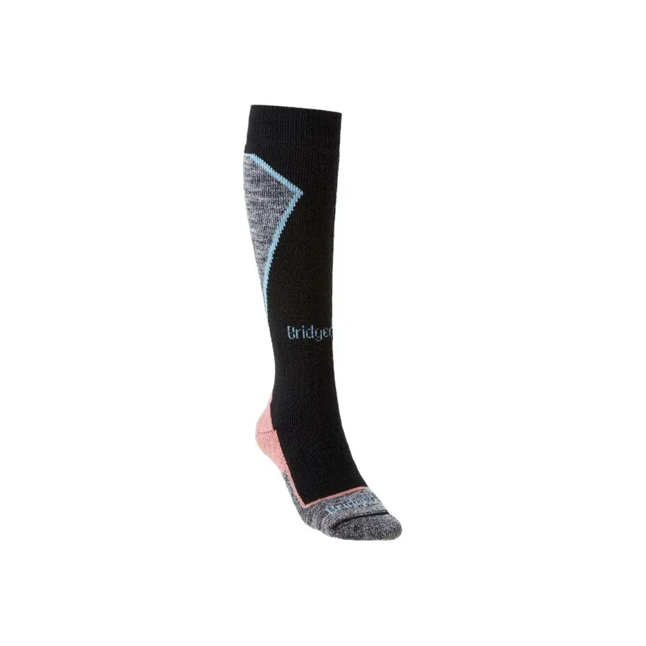 Dames skisokken Bridgedale Ski Midweight+ Women´s black/coral