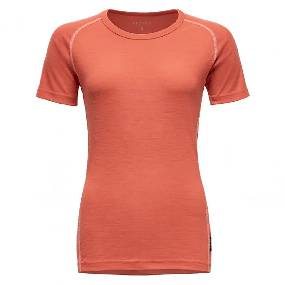 Devold Dames merinoshirt Devold Lauparen merino 190 Base Tee WMN coral