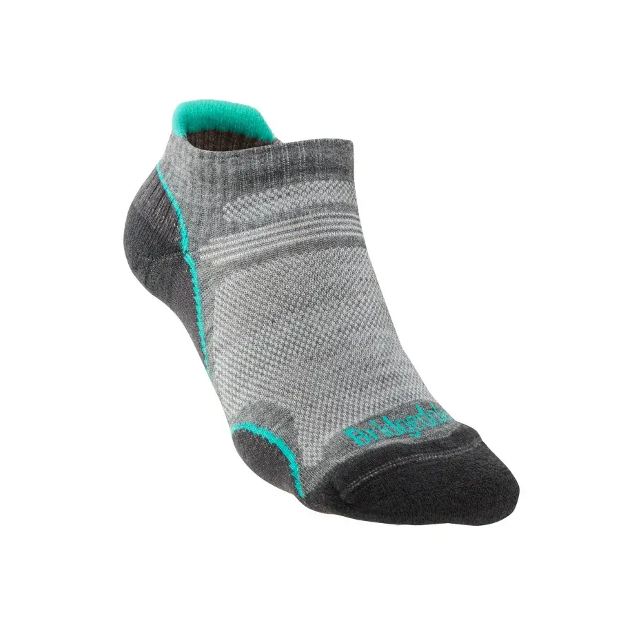 Dames zomerwandelsokken Bridgedale Hike UL T2 MP Low mid grey/surf