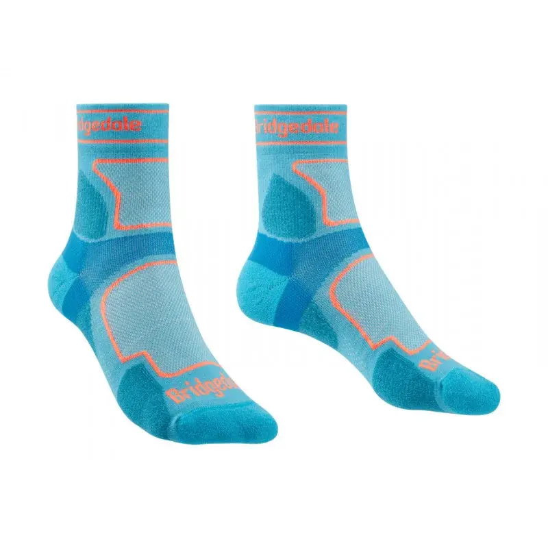 Bridgedale Damessokken Bridgedale Trail Run LW T2 MS 3/4 Crew Women´s blue