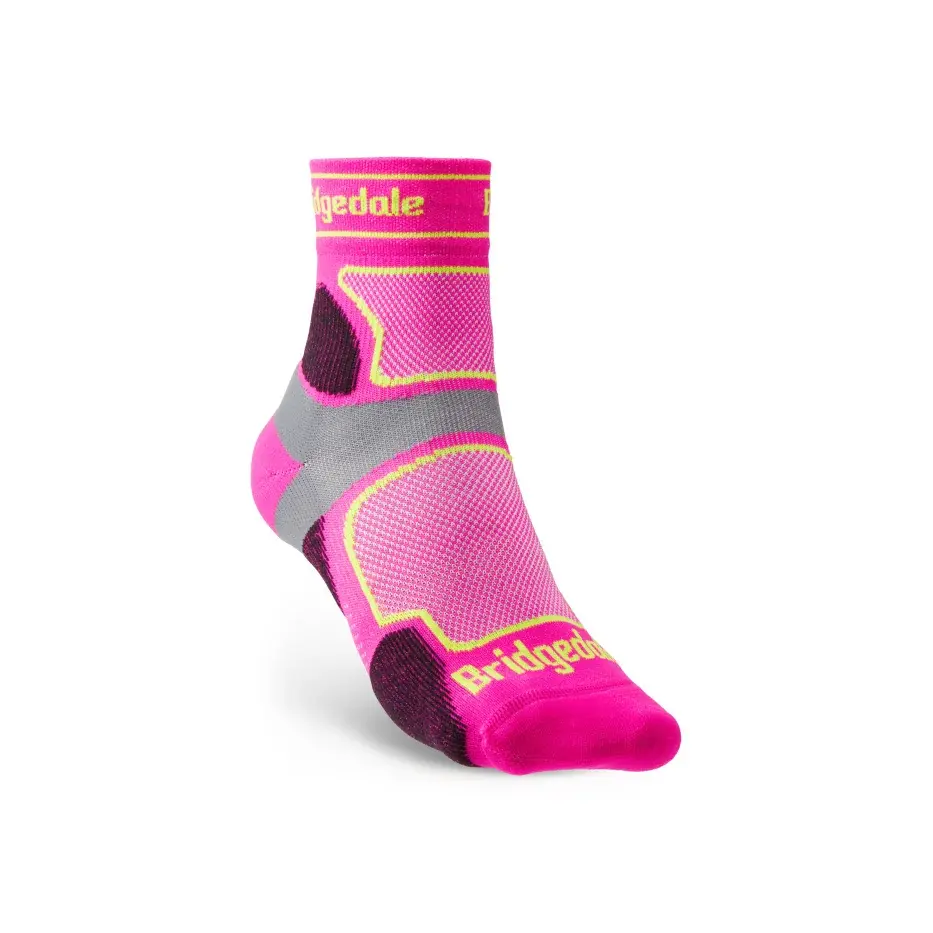 Bridgedale Dames hardloopsokken Bridgedale Trail Run UL T2 CS 3/4 Crew pink