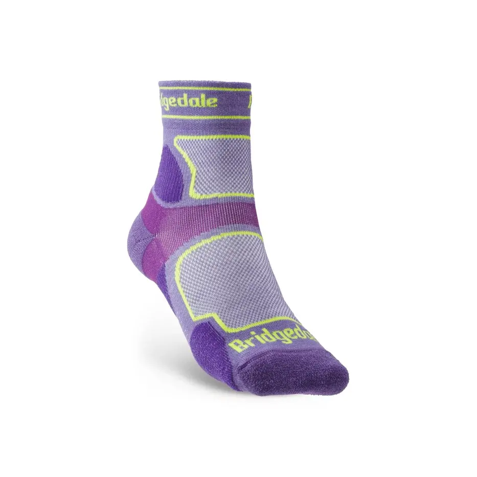 Bridgedale Dames hardloopsokken Bridgedale Trail Run UL T2 CS 3/4 Crew purple