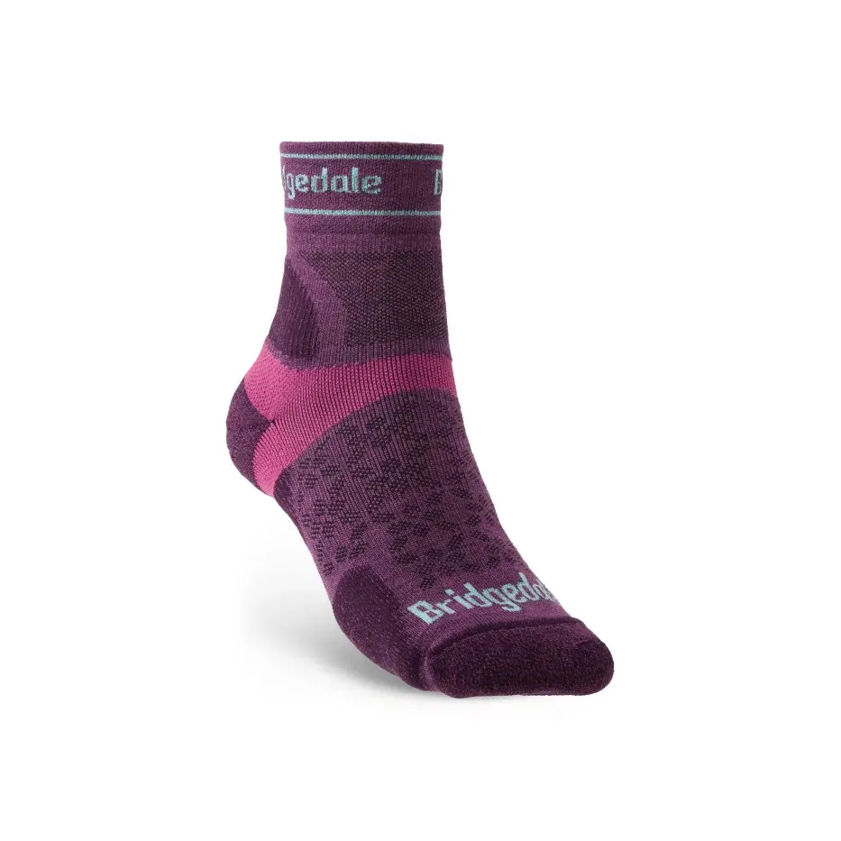 Bridgedale Dames hardloopsokken Bridgedale Trail Run UL T2 MS 3/4 Crew damson