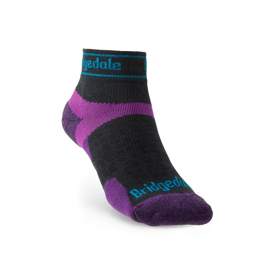 Bridgedale Dames hardloopsokken Bridgedale Trail Run UL T2 MS Low charcoal/purple