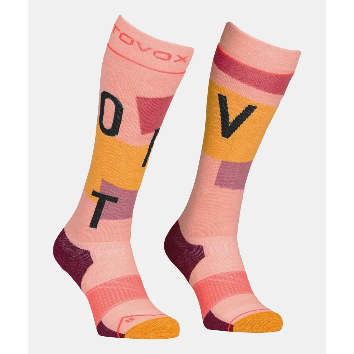 Ortovox Dames skisokken Ortovox Free Ride Long Socks Cozy bloom