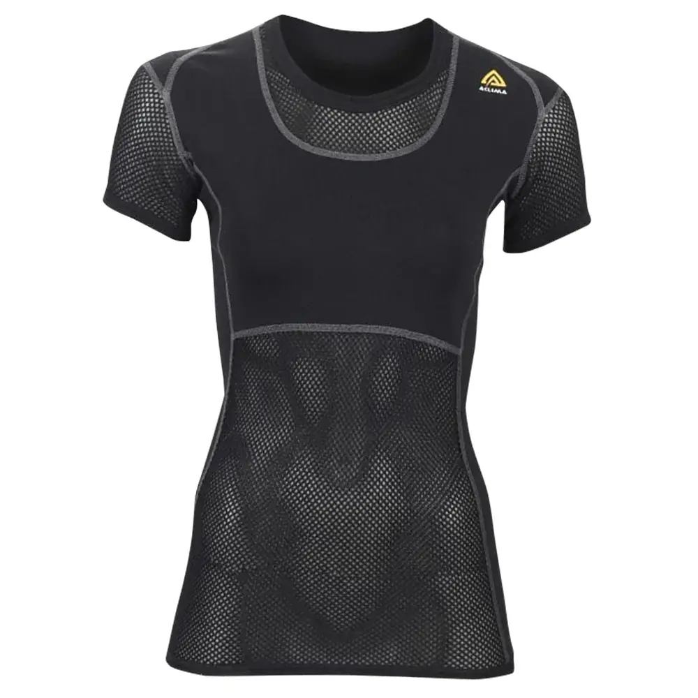 Aclima Dames thermoshirt Aclima WoolNet T-Shirt jet black