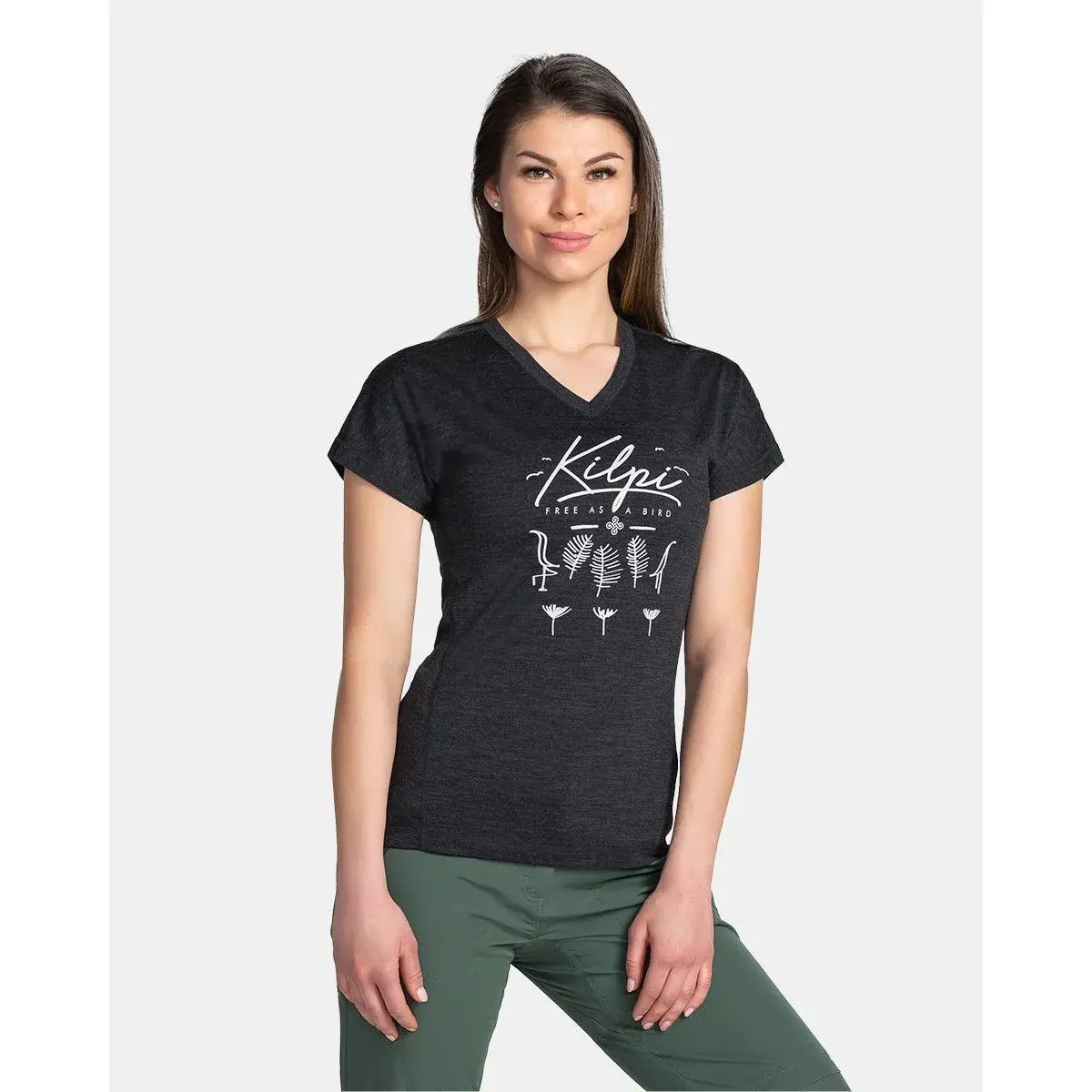Kilpi Dames merinoshirt Kilpi Merin-W donkergrijs