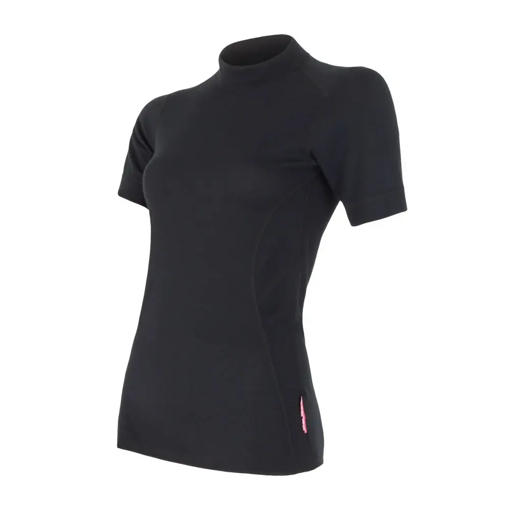 Sensor Damesshirt Sensor Double Face korte mouw zwart