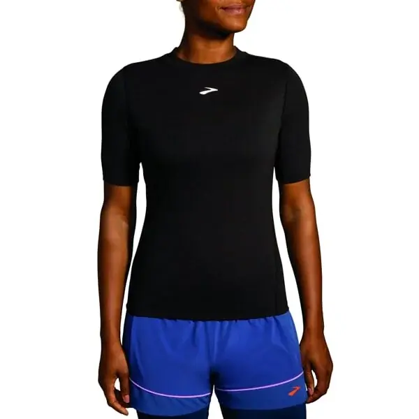 Brooks Damesshirt Brooks High Point Short Sleeve zwart