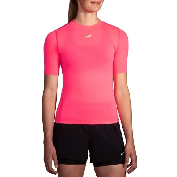Brooks Damesshirt Brooks High Point Short Sleeve roze