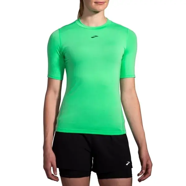Brooks Damesshirt Brooks High Point Short Sleeve groen