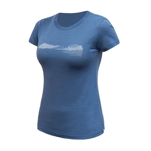 Sensor Dames shirt met korte mouwen Sensor Merino Air Hills riviera blue