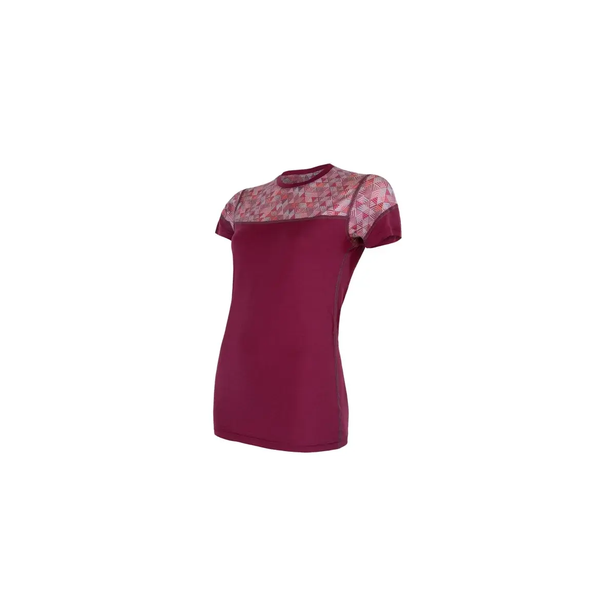 Sensor Dames functioneel shirt Sensor Merino Impress korte mouw lilla/pattern