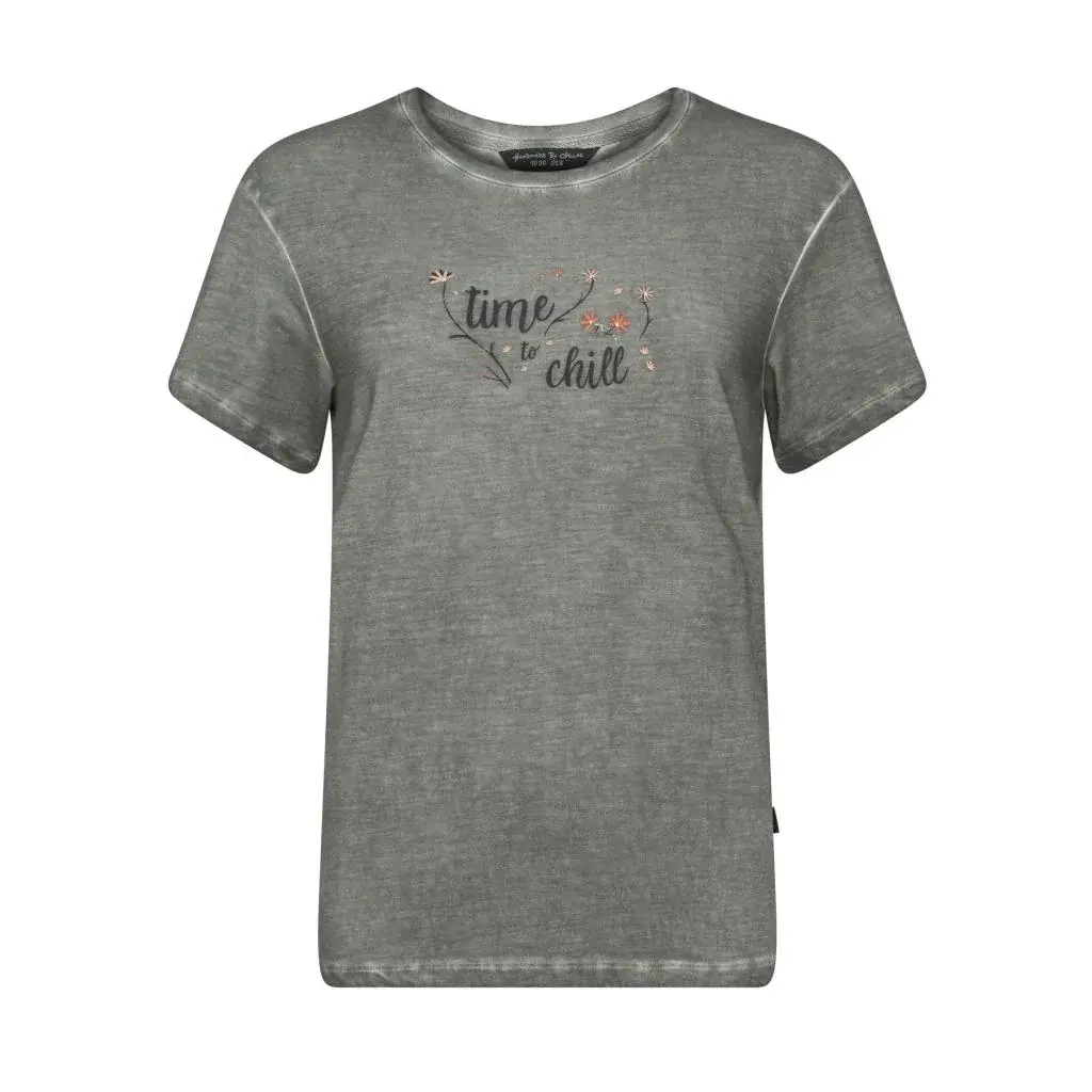 Chillaz Dames wandelshirt Chillaz Sagres Time To Chill Black washed