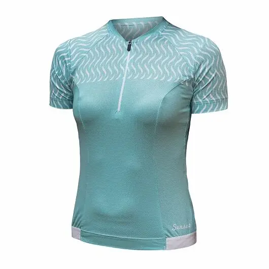 Dames fietsshirt met korte mouwen Sensor Cyklo Tour mint wave
