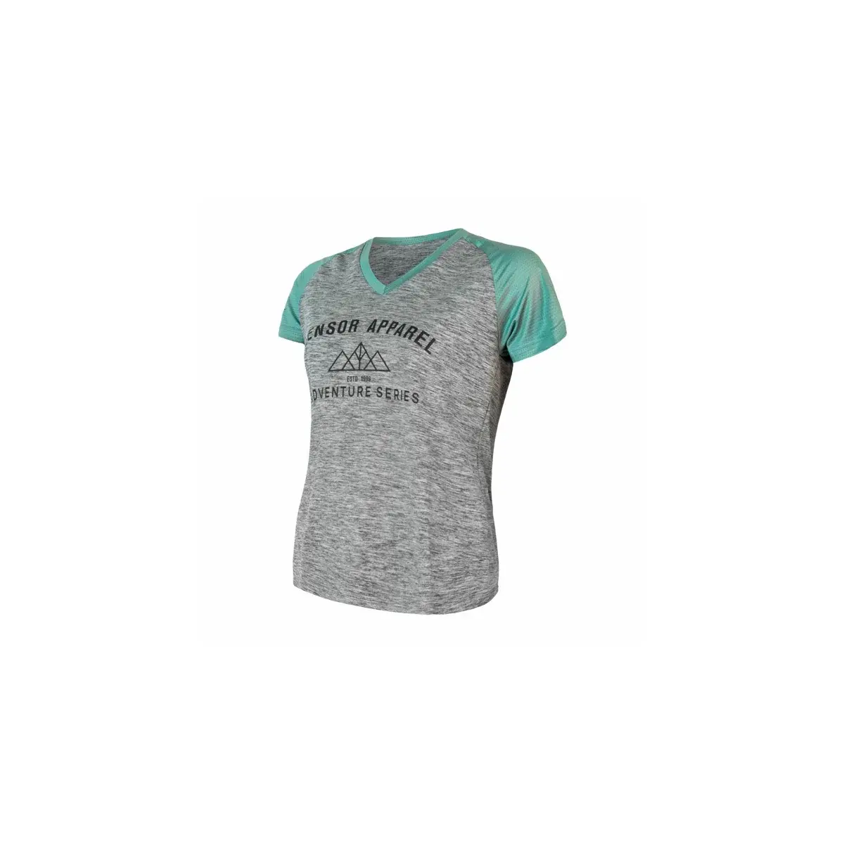 Dames sportshirt Sensor Cyklo Charger korte mouw grijs/mint