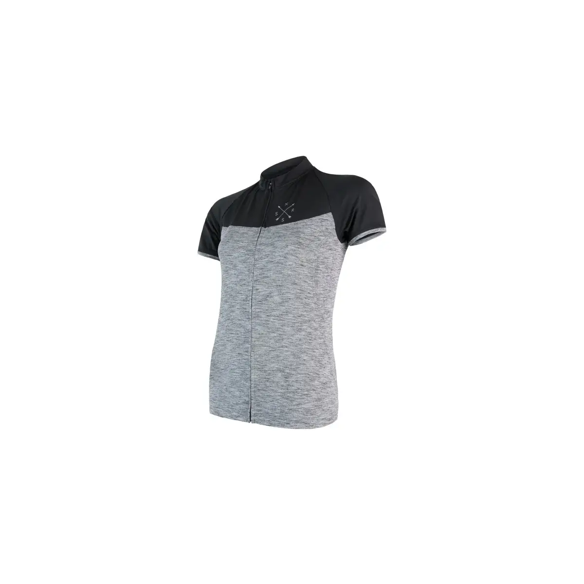 Dames sportshirt Sensor Cyklo Motion celozip grijs/zwart