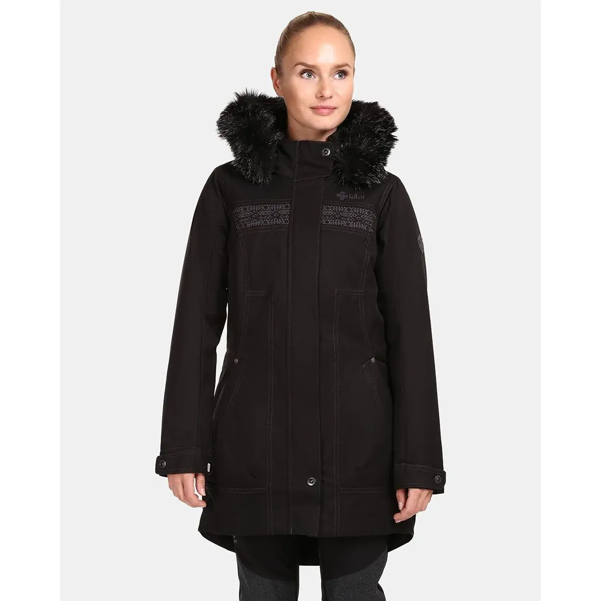 Dames wintermantel Kilpi Peru-W zwart