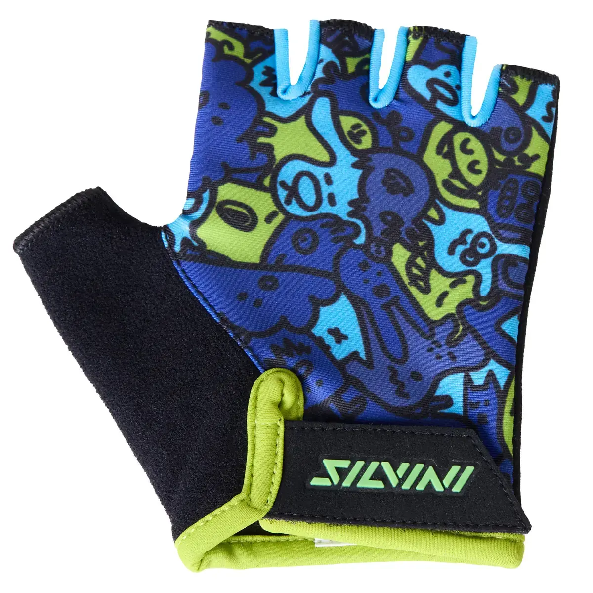Kinder fietshandschoenen Silvini CA2425 Locri blue-neon