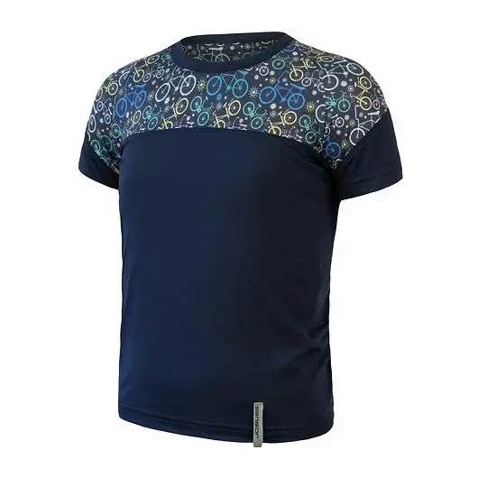 Sensor Kinder functioneel shirt met korte mouwen Sensor Coolmax Impress deep blue/blue bikes