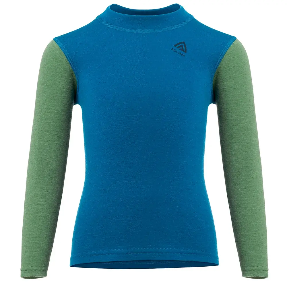 Aclima Kindershirt Aclima WarmWool Crew Neck corsair / dill