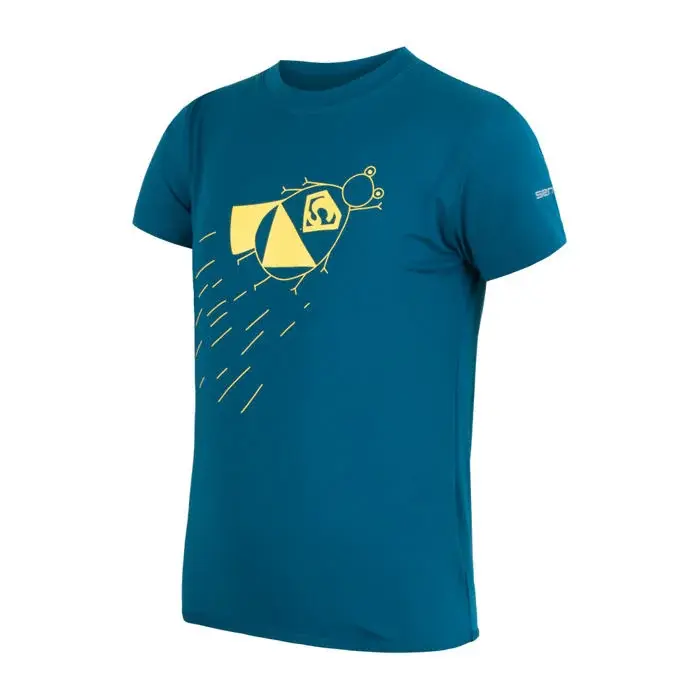 Sensor Kinder functioneel shirt met korte mouwen en print Sensor Coolmax Fresh PT Zupaman saffier