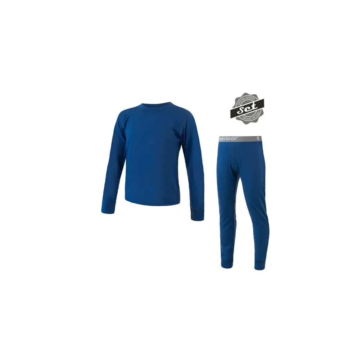 Kinder merino set Sensor Merino Air shirt + thermobroek donkerblauw