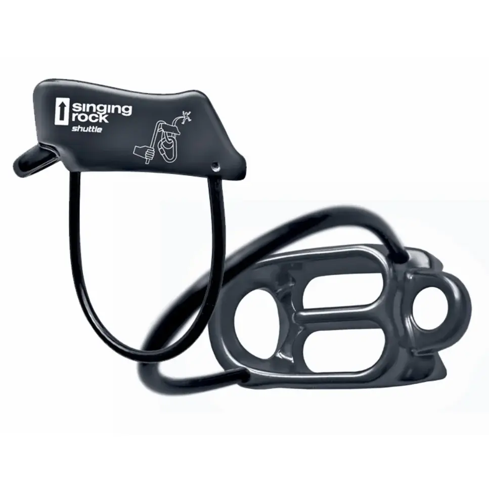 Singing Rock Zekerings- en abseilapparaat Singing Rock SHUTTLE zwart