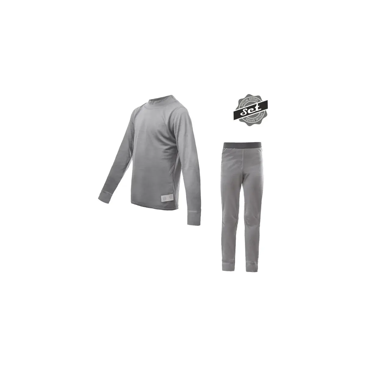Sensor Junior thermokledingset Sensor Merino Active Set Grijs