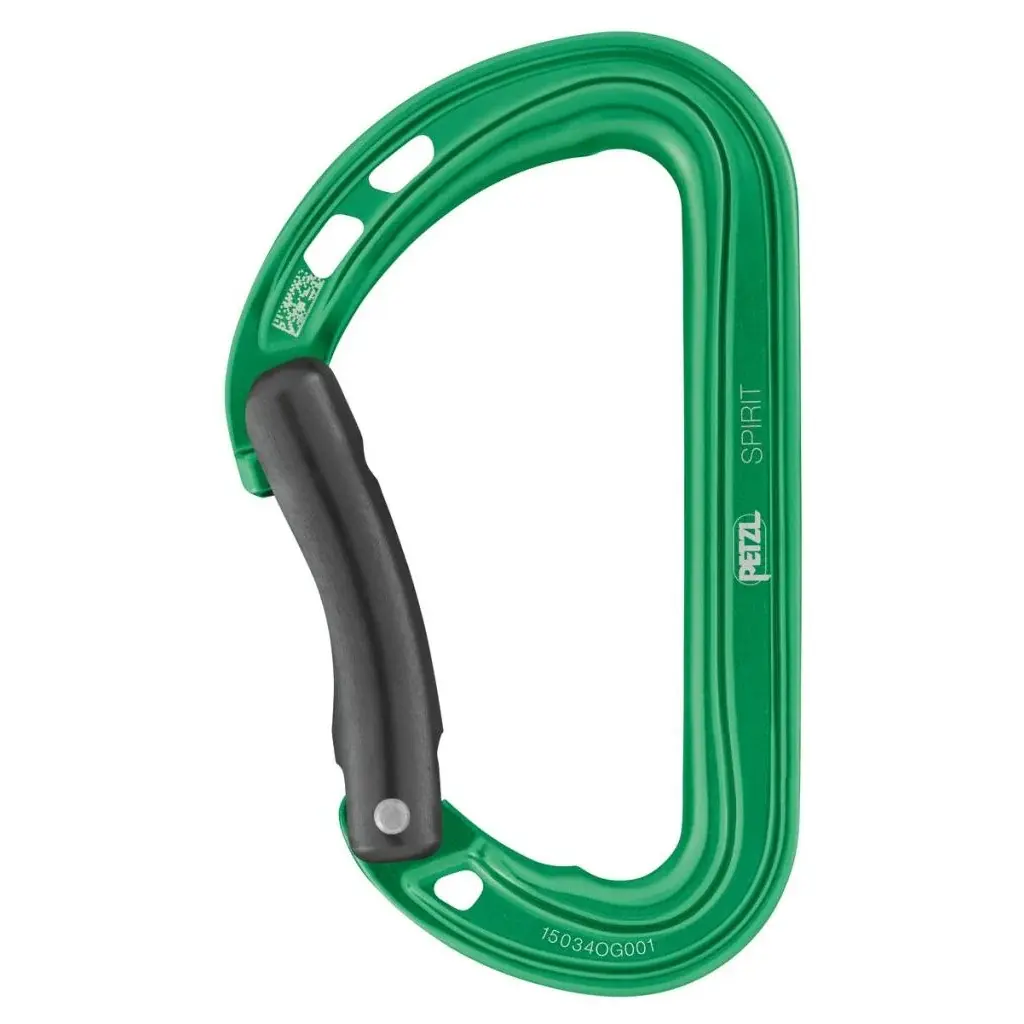Universele karabiner Petzl Spirit Bent Gate Green