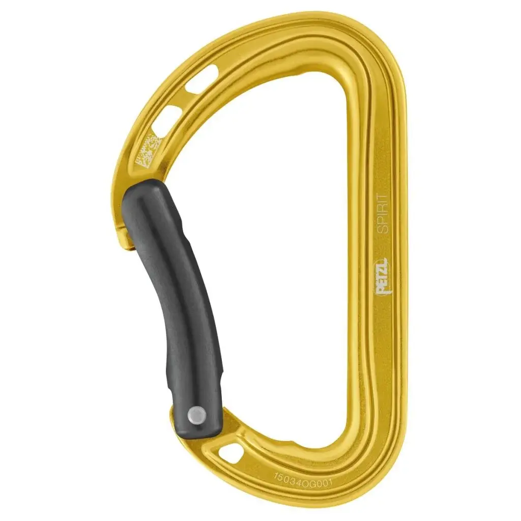 Universele karabiner Petzl Spirit Bent Gate Yellow