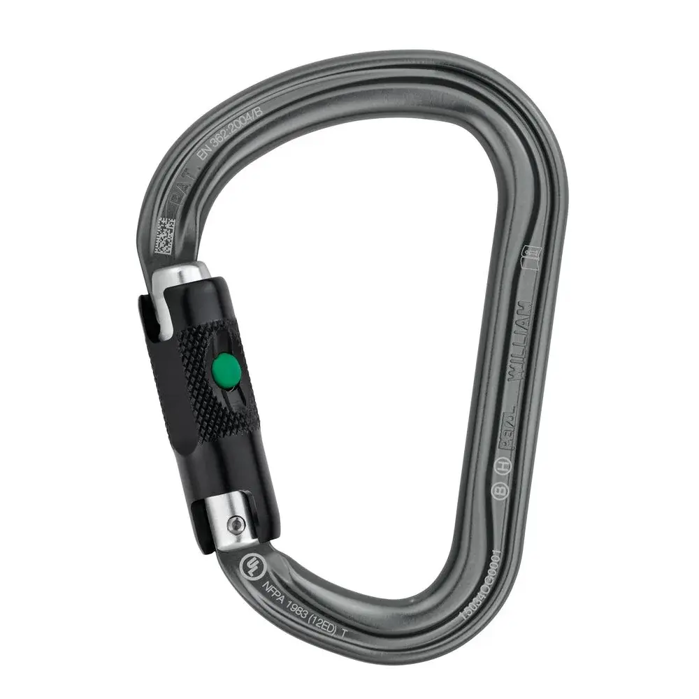 Karabiner Petzl William ball-lock grijs